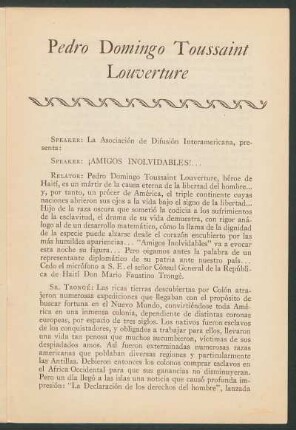 Pedro Domingo Toussaint Louverture