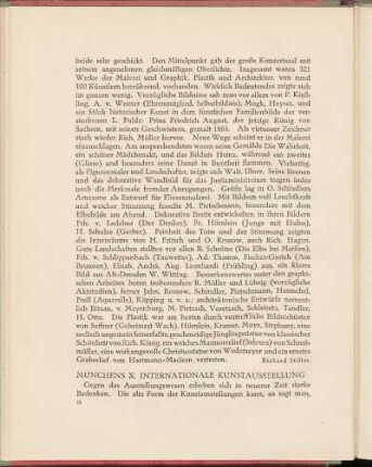 Münchens X. Internationale Kunstausstellung