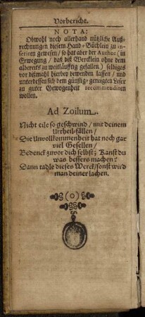 Ad Zoilum.