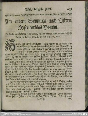 Am andern Sonntage nach Ostern, Misericordias Domini