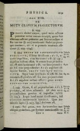 Cap. XVIII. De Motu Gravium Proiectorum