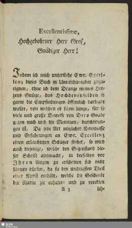 Excellenissime, Hochgebohrner Herr Graf, Gnaediger Herr!