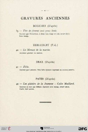Gravures anciennes (Nr. 39-42)