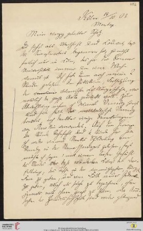 Heid. Hs. 3484,632: Nachlass Eberhard und Marie Luise Gothein - Briefe von Eberhard Gothein an Marie Luise Gothein: Brief von Eberhard Gothein an Marie Luise Gothein