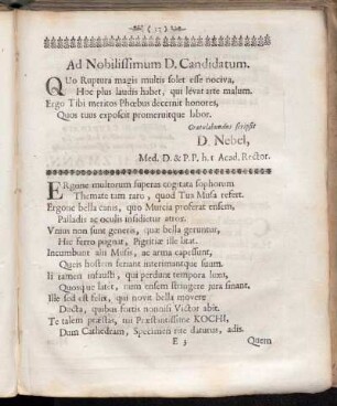 Ad Nobilissimum D. Candidatum.
