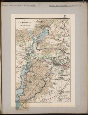 Südkanal für Berlin Schinkelwettbewerb 1878: Karte Grunewald und Umgebung 1:40000