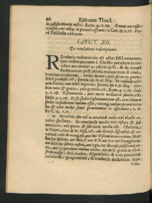 Caput XII. De revelatione redemptionis.