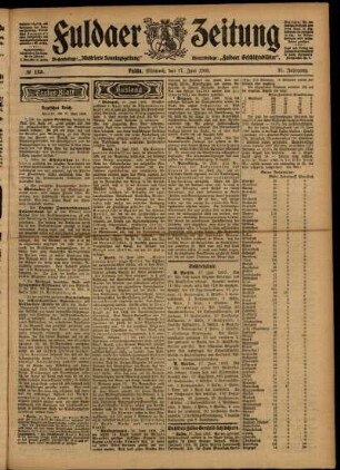 Erste Ausgabe vom Mittwoch, den 17. Juni 1903.