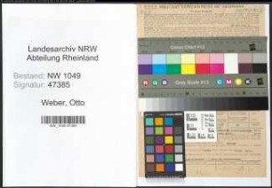 Entnazifizierung Otto Weber , geb. 12.02.1894 (Zahnarzt)