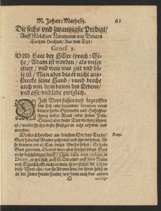 Die sechs und zwantzigste Predigt/ ...