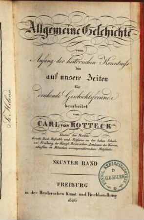 Allgemeine Geschichte vom Anfang der historischen Kenntniß bis auf unsere Zeiten : für Geschichtsfreunde, 9
