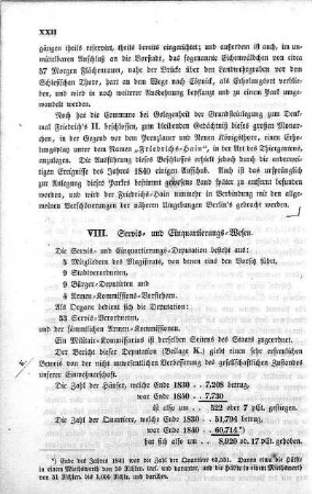 VIII. Servis- und Einquartierungs-Wesen
