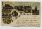 Mehrbildkarte, 5 Motive: Rathaus, Rathauskeller [Ratskeller], Neckarbrücke mit Post, Käthchenhaus am Markt, Kilianskirche