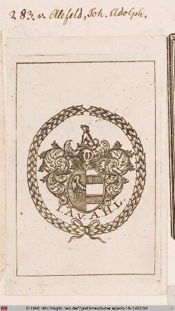 Wappen des Johann Adolph von Alefeld