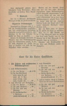 Taxe für die Kieler Bootführer.