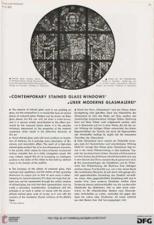 Contemporary stained glass windows / Über moderne Glasmalerei