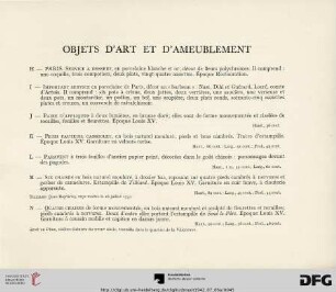 Objets D'art Et D'ameublement