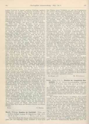 187-188 [Rezension] Wundt, Wilhelm, Grundriß der Psychologie