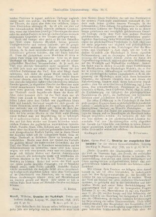 187-188 [Rezension] Wundt, Wilhelm, Grundriß der Psychologie