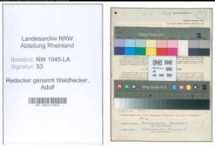 Entnazifizierung Adolf Redecker genannt Waldhecker , geb. 05.12.1899 (Angestellter)