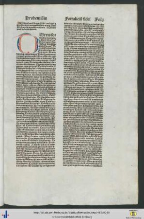 Incipit prohemium fortalicii fidei.