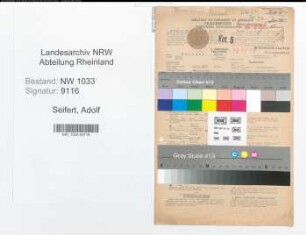 Entnazifizierung Adolf Seifert , geb. 13.02.1895 (Polizeibeamter)