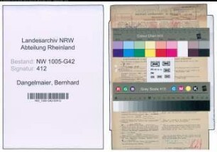 Entnazifizierung Bernhard Dangelmaier , geb. 20.08.1899 (Juwelier)