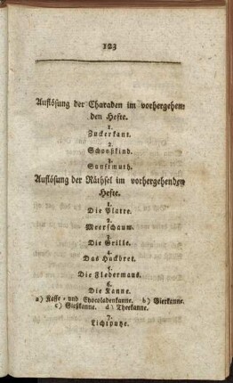 Auflösung der Charaden im vorhergehenden Hefte. - Charaden. - Räthsel.