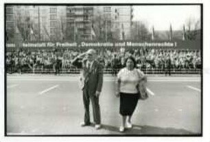 Maidemonstration auf der Berliner Karl-Marx-Allee, 1988