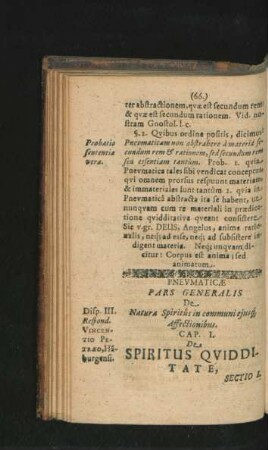 Pars Generalis. De Natura Spiritus in communi eiusque Affectionibus.