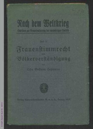 Frauenstimmrecht und Völkerverständigung