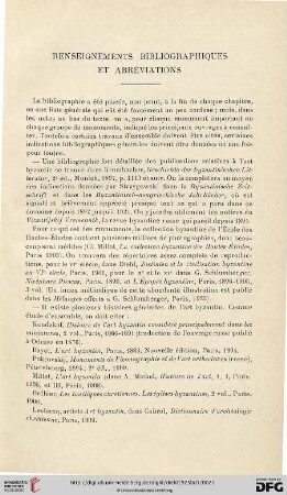 Renseignements bibliographiques et abréviations