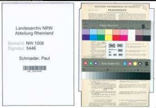 Entnazifizierung Paul Schroeder , geb. 16.03.1894 (Gaertner)