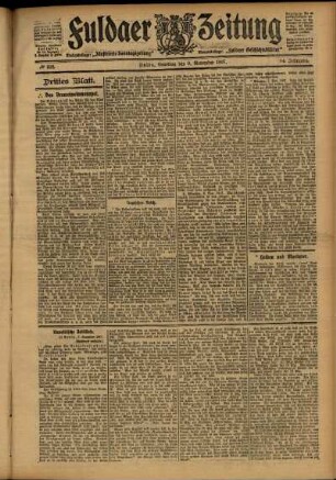Dritte Ausgabe vom Samstag, den 09. November 1907.