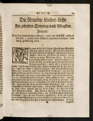 49-54, Die Neundte Kinder-Lehr