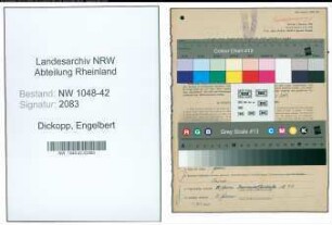 Entnazifizierung Engelbert Dickopp , geb. 01.06.1896 (Arbeiter)