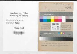 Entnazifizierung Karl Kloss , geb. 28.04.1897 (Schlosser)