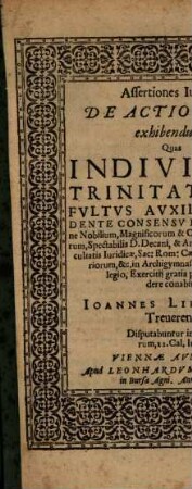 Assertiones Iuridicae. De Actione Ad exhibendum