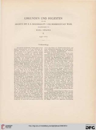 Urkunden und Regesten aus dem Archive der k. k. Reichshaupt- und Residenzstadt Wien, [2]