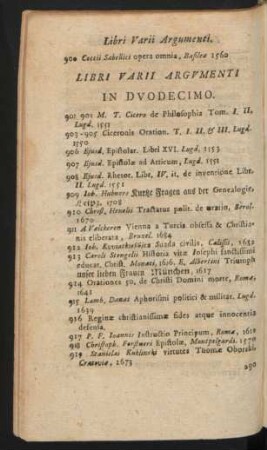 Libri Varii Argumenti.