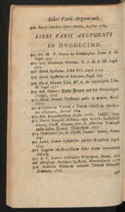 Libri Varii Argumenti.