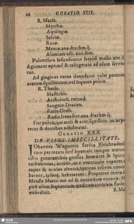 Curatio XXX. De Visus Imbecillitate