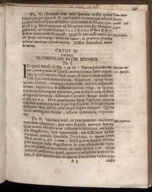 Caput II. tradens Frigusculum Inter Sponsos.