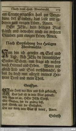 Nach Empfahung des Heiligen Abendmahls