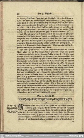 Der 9. Abschnitt. Von Häng- und Sprengwerken in gebrochenen Dächern