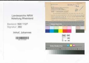 Entnazifizierung Johannes Imhof , geb. 00.00.0000 (Postinspektor)