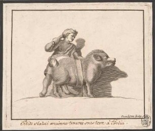 Mann mit Wildschwein, Abb. 36 aus: Disegni intagliati in rame di pitture antiche ritrovate nelle scavazioni di Resina, Neapel 1746