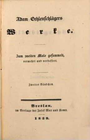 Adam Oehlenschlägers Selbstbiographie, 2