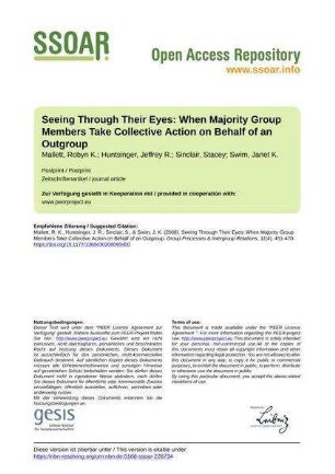Seeing Through Their Eyes: When Majority Group Members Take Collective Action on Behalf of an Outgroup