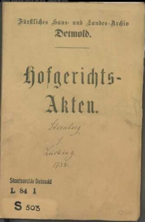 Sternberg, Stats zu Alverdissen gegen Joh. Dietrich Lücking zu Alverdissen - Neubau an der Grenze